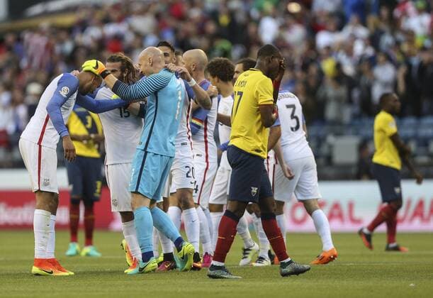 US players celebrates the victory over Ecuador after the Copa America Centenario soccer match between USA and Ecuador at CenturyLink Field in Seattle, Washington, United States, 16 June, 2016. USA VS ECUADOR !ACHTUNG: NUR REDAKTIONELLE NUTZUNG!  CEN071 20160617-636017391042186762