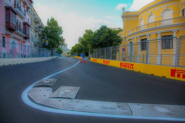 European Grand Prix, Baku 16 - 19 June 2016 Baku city circuit at turn 15. 