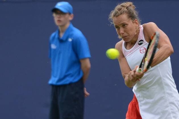 June 17, 2016 - Birmingham, Warwickshire, England - BARBORA STRYCOVA in her second round match vs. H. Watson in the Aegon Classic Birmingham tennis tournament. Tennis 2016 - Aegon Classic Birmingham - Day 5 - ZUMAl132