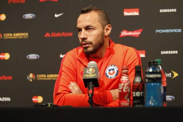 Chile player Marcelo Diaz speaks during a press conference PK Pressekonferenz at the frame of Copa America Centenario at Levi s Stadium in Santa Clara, USA,17 June2016. Chile Press Conference !ACHTUNG: NUR REDAKTIONELLE NUTZUNG!  STA01 20160618-636018236650742487