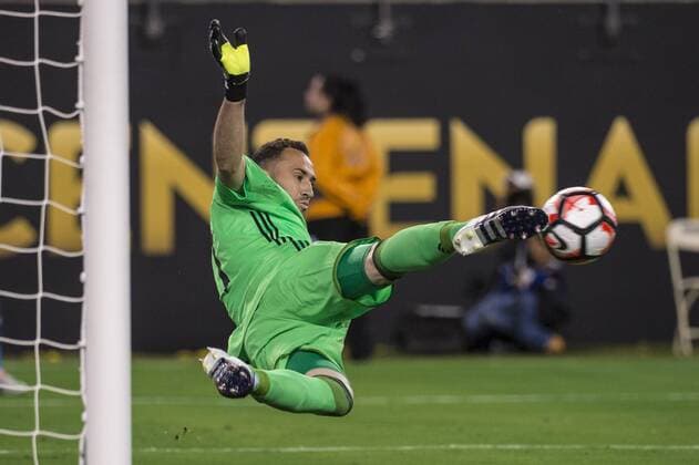 June 17, 2016 - East Rutherford, New Jersey, U.S - Colombia goalkeeper DAVID OSPINA (1) stops a shot during penalty kicks after full time at the Copa America Centenario USA 2016 soccer tournament at MetLife Stadium in East Rutherford, NJ Soccer 2016 - Copa America Centenario Colombia vs. Peru 0-0 (4-2) - ZUMAs192
