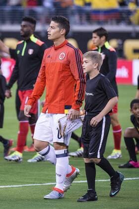 June 17, 2016 - East Rutherford, New Jersey, U.S - Colombia midfielder JAMES RODRIGUEZ (10) walking out on to the field before the Copa America Centenario USA 2016 soccer tournament at MetLife Stadium in East Rutherford, NJ Soccer 2016 - Copa America Centenario Colombia vs. Peru 0-0 (4-2) - ZUMAs192
