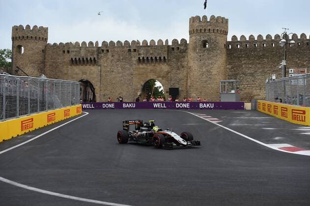 Sergio Perez, Sahara Force India F1, formula 1 GP, Europa in Baku Aserbaidschan 17.06.2016 Photo:mspb Jerry Andre Sergio Perez, formula 1 GP, Aserbaidschan
