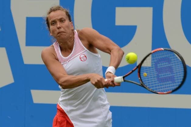 June 18, 2016 - Birmingham, Warwickshire, England - BARBORA STRYCOVA of the Czech Republic during her semifinal match vs. C. Vandeweghe in the Aegon Classic Birmingham tennis tournament. Tennis 2016 - Aegon Classic Birmingham - Day 6 - ZUMAl132
