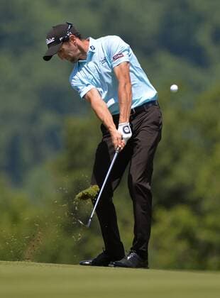 Gregory Bourdy of France on the 17th fairway during his second round at the U.S. Open at Oakmont Country Club near Pittsburgh, Pennsylvania on June 18, 2016.  OAK20160618206 KEVINxDIETSCH