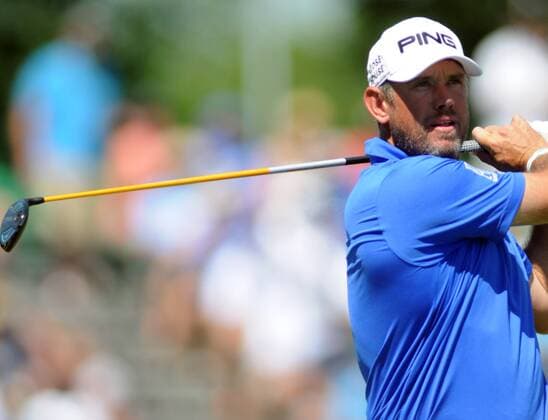 Lee Westwood drives off the tenth tee at the U.S. Open golf championship at Oakmont Country Club near Pittsburgh, on June 18, 2016.  OAK20160618310 ARCHIExCARPENTER