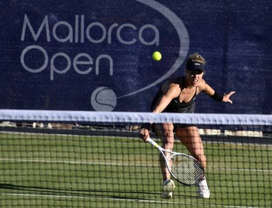 German Anna-Lena Friedsam during the semifinal doubles match against Kirsten Flipkens and Ana Ivanovic played at the Mallorca Open 2016 played at Santa Ponsa court in Majorca, Balearic Islands, Spain on 18 June 2016. ANA IVANOVIC AND KIRSTEN FLIPKENS VS. ANNA-LENA FRIEDSAM AND LAURA SIEGEMUND !ACHTUNG: NUR REDAKTIONELLE NUTZUNG!  20160619-636018919326080933