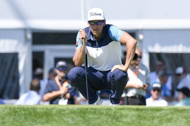 18 June 2016: Rafa Cabrera Bello (ESP) looks at his putting line on the 17th green during the second round of the US Open at Oakmont Country Club in Pittsburgh, Pa. GOLF: JUN 18 PGA Golf Herren - US Open - Second Round Icon4391606181439 EDITORIAL USE ONLY