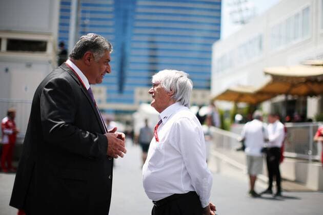 Formel 1, GP Baku European Grand Prix, Baku 16 - 19 June 2016 (L to R): Azad Rahimov (AZE) Azerbaijan Minister for with Bernie Ecclestone (GBR). 