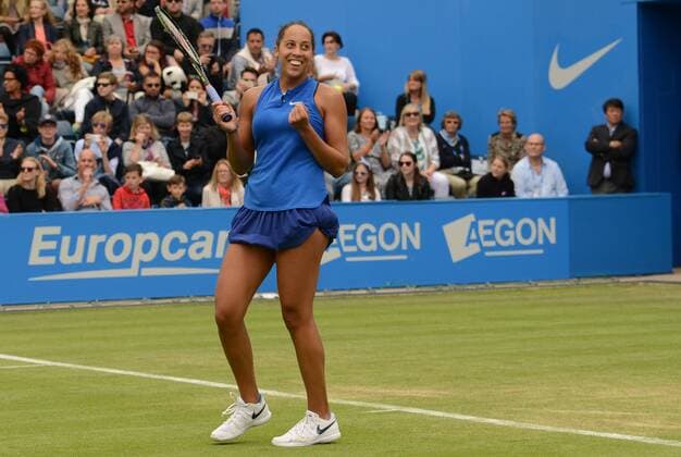 June 19, 2016 - Birmingham, Warwickshire, England - MADISON KEYS of the United States celebrates match point in the final of the Aegon Classic Birmingham tennis tournament. Tennis 2016 - Aegon Classic Birmingham - Day 7 - ZUMAl132