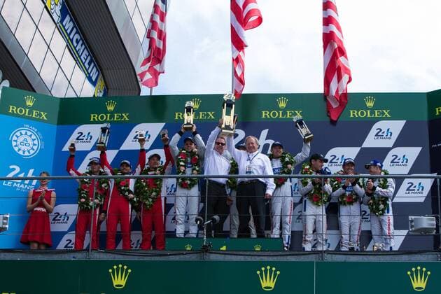 19.06.2016. Le Mans Circuit, Le Mans, France. Le Mans 24 Hours Race. LMGTE Pro podium. xTimxWilliamsx  ActionPlus11751894