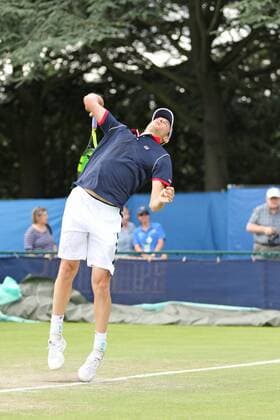 21.06.2016. Nottingham Tennis Centre, Nottingham, England. Aegon Open Mens ATP Tennis Herren Tennis. Big serving Sam Querrey of USA on his way to victory over fellow American Ernesto Escobedo 6-4 and 6-4 xDavidxKissmanx  ActionPlus11752754