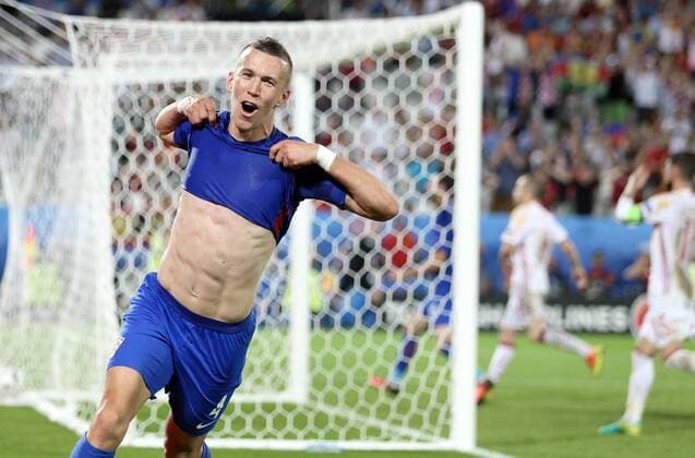 UEFA EURO EM Europameisterschaft Fussball 2016., 3rd round, group D, Croatia - Spain 21.06.2016., Bordeaux, France - UEFA EURO 2016., 3rd round, group D, Croatia - Spain. Ivan Perisic.  SanjinxStrukic PIXSELL