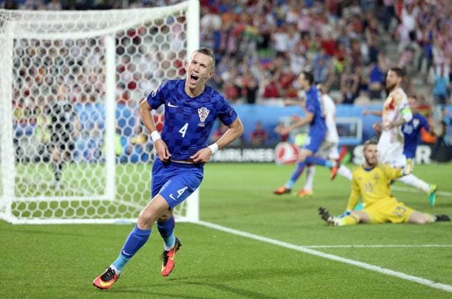 UEFA EURO EM Europameisterschaft Fussball 2016., 3rd round, group D, Croatia - Spain 21.06.2016., Bordeaux, France - UEFA EURO 2016., 3rd round, group D, Croatia - Spain. Ivan Perisic.  SanjinxStrukic PIXSELL