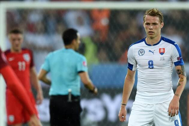 Ondrej Duda (Slovakia) ; June 20, 2016 - Football : UEFA EURO EM Europameisterschaft Fussball France 2016, Group B, Slovakia 0-0 England at Stade Geoffroy Guichard, Saint-Etienne, France. Noxthirdxpartyxsales  (ptmb_euro16_SVKENG_170)