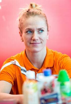 June 22, 2016 - Hong Kong, Hong Kong SAR, China - The Netherlands women team Captain MARET BALKESTEIN-GROTHUES press conference PK Pressekonferenz for FIVB Volleyball World Grand Prix at the Hong Kong Coliseum in Hung Hom. The four womens team captains meet the press ahead of the 3 day competition. FIVB Volleyball World Grand Prix - ZUMAr144
