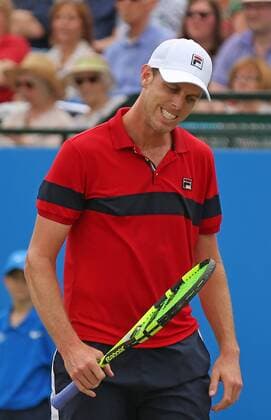 22.06.2016. Nottingham Tennis Centre, Nottingham, England. Aegon Open Mens ATP Tennis Herren Tennis. Frustration from Sam Querrey of USA as he loses the second set to Marcos Baghdatis of Cyprus xDavidxKissmanx  ActionPlus11753260