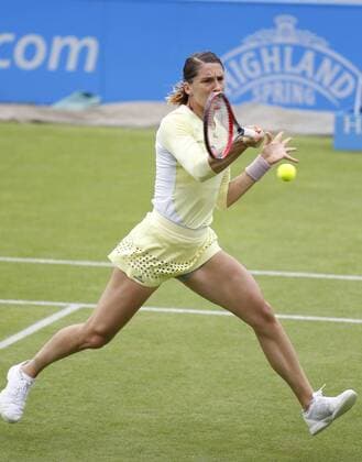 23.06.2016 Eastbourne, England. Aegon International Eastbourne Tennis Tournament. Andrea Petkovic (GER)returns as she is beaten by Ekaterina Makarova (RUS) by a score 3-6, 6-4, 6-0 in their Quarterfinals match at Devonshire Park. xHongboxChenx  ActionPlus11753789