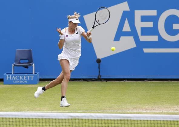 23.06.2016 Eastbourne, England. Aegon International Eastbourne Tennis Tournament Ekaterina Makarova (RUS) defeats Andrea Petkovic (GER) by a score 3-6, 6-4, 6-0 in their Quarterfinals match at Devonshire Park. xHongboxChenx  ActionPlus11753795