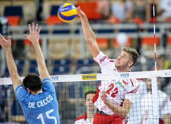 Volleyball, FIVB World League, Polen - Argentinien Lodz, FIVB WORLD LEAGUE, Nationalteam, Länderspiel, Polen - Argentinien Bartosz Bednorz FRANCE OUT!  20160624PF_RO1308