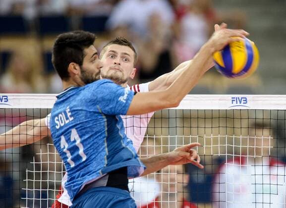 Volleyball, FIVB World League, Polen - Argentinien Piotr Nowakowski, Sebastian Sole FRANCE OUT!  20160624PF_RO1331