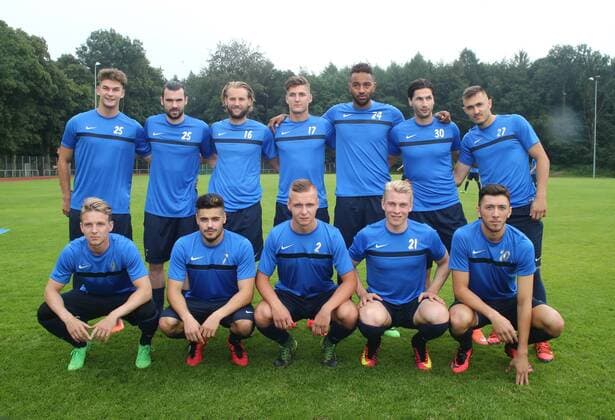 Regionalliga West, Saison 2016 2017, Trainingsauftakt Wuppertaler SV 24.06.2016, -- Die Neuzugänge des Wuppertaler SV, oben vl; Tristan Duschke, Sabrin Sburlea ( Gastspieler aus Velbert ), Pascal Bieler, Enzo Wirtz, Babacar M Bengue, Silvio Pagano, Kevin Pytlik. unten vl; Kevin Hagemann, Ali Can Ilbay, Sandy Husic, Niklas Heidemann und Sercan Er.