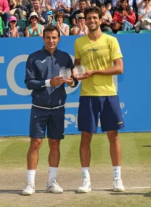25.06.2016. Nottingham Tennis Centre, Nottingham, England. Aegon Open Mens ATP Tennis Herren Tennis. Mens Doubles final. Mens doubles runners up Ivan Dodig of Croatia and Marcelo Melo of Brazil xDavidxKissmanx  ActionPlus11754363