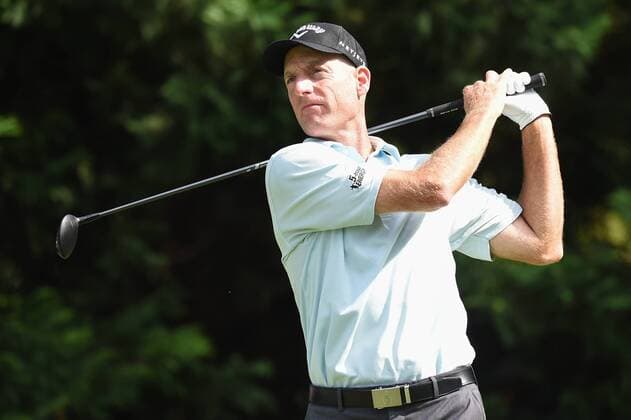 June 25, 2016 - Jim Furyk tees off at number five during third round play at the Quicken Loans National at Congressional Country Club in Bethesda MD. PGA Golf Herren 2016: Quicken Loans National JUN 25 - ZUMAcjm_