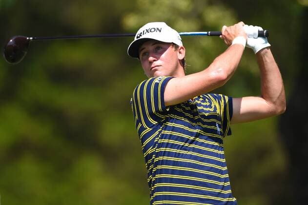 June 25, 2016 - Smylie Kaufman tees off at hole number three during third round play at the Quicken Loans National at Congressional Country Club in Bethesda MD. PGA Golf Herren 2016: Quicken Loans National JUN 25 - ZUMAcjm_
