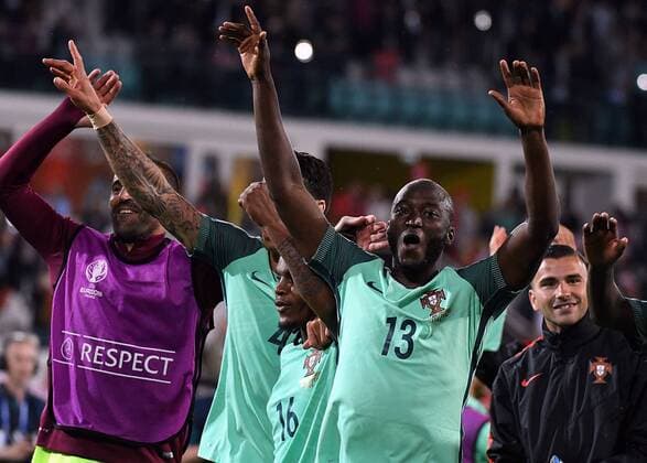 EURO 2016, Kroatien - Portugal 25.06.2016, xpsx, Europameisterschaft, 2016, Achtelfinale Kroatien - Portugal, emspor, v.l. jubel Danilo Pereira (Portugal) Lens