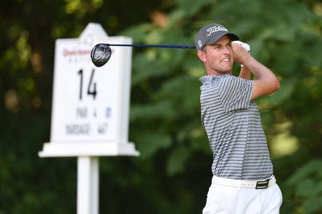 June 25, 2016 - Webb Simpson tees off at hole number fourteen during third round play at the Quicken Loans National at Congressional Country Club in Bethesda MD. PGA Golf Herren 2016: Quicken Loans National JUN 25 - ZUMAcjm_
