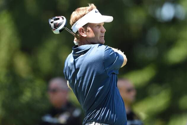 June 25, 2016 - Billy Hurley III tees off at number three during third round play at the Quicken Loans National at Congressional Country Club in Bethesda MD. PGA Golf Herren 2016: Quicken Loans National JUN 25 - ZUMAcjm_