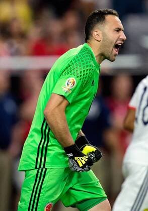 25 June 2016: Colombia goalkeeper David Ospina (1) reacts after his team stops the United States during the Copa America Centenario third place game at the University of Phoenix Stadium in Glendale, Ariz. Colombia won 1-0. (Photo by Carlos Herrera Icon Sportswire) SOCCER: JUN 25 JUN 25 Copa America Centenario - Third Place - United States v Colombia Icon1606251331 EDITORIAL USE ONLY