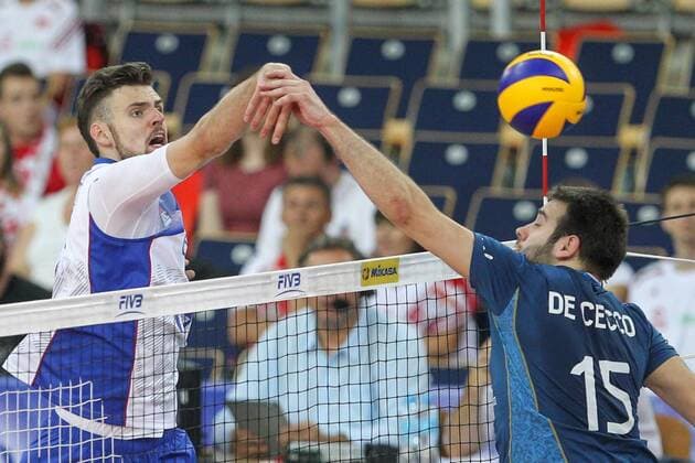 26.06.2016 LODZ SIATKOWKA MEZCZYZN LIGA SWIATOWA 2016 FIVB VOLLEYBALL WORLD LEAGUE 2016 - Nationalteam Länderspiel -- ARGENTINIEN - RUSSLAND -- EGOR KLIUKA LUCIANO DE CECCO  20160626FNMG013