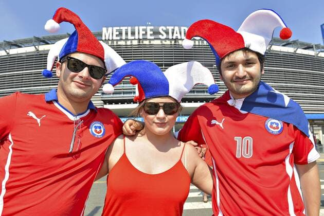 Football, Argentina v Chile. Copa America Centenario Championship 2016. Chile s fans attend to the Copa America Centenario Championship final match against Argentina at the Met Life stadium in New Jersey, USA. 26 06 2016 Argentina v Chile, final Copa America Centenario 2016. 
