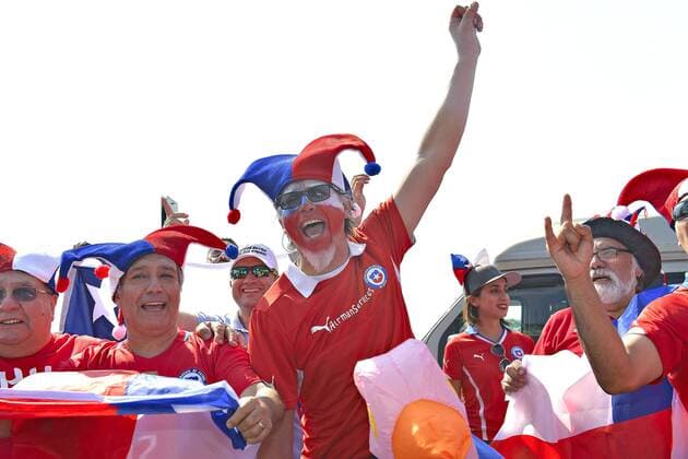 Football, Argentina v Chile. Copa America Centenario Championship 2016. Chile s fans attend to the Copa America Centenario Championship final match against Argentina at the Met Life stadium in New Jersey, USA. 26 06 2016 Argentina v Chile, final Copa America Centenario 2016. 
