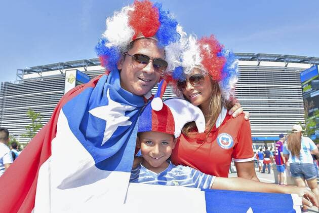 Football, Argentina v Chile. Copa America Centenario Championship 2016. Chile s fans attend to the Copa America Centenario Championship final match against Argentina at the Met Life stadium in New Jersey, USA. 26 06 2016 Argentina v Chile, final Copa America Centenario 2016. 
