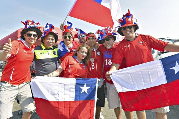 Football, Argentina v Chile. Copa America Centenario Championship 2016. Chile s fans attend to the Copa America Centenario Championship final match against Argentina at the Met Life stadium in New Jersey, USA. 26 06 2016 Argentina v Chile, final Copa America Centenario 2016. 