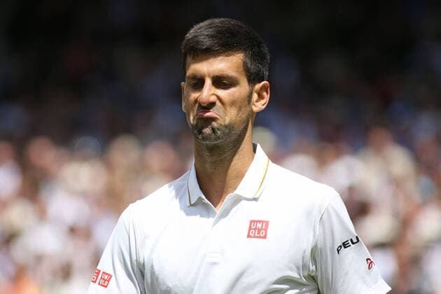 Novak Djokovic, SRB, during first round of 2016 Wimbledon tennis gentlemens singles championships in London, 27 06 2016; -