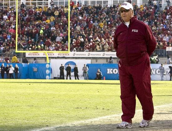 Jan. 01, 2010 - Jacksonville, FL, USA - WILLIE J. ALLEN JR. Times .OT_316689_ALLE_Gatorbowl.(01 01 2010 Jacksonville) Head coach Bobby Bowden stands on the sideline during the West Virginia Mountaineer game...Florida State Seminoles and West Virginia Mountaineer in the Gatorbowl at Jacksonville Municipal Stadium on Friday January 1, 2010. WILLIE J. ALLEN JR., Times Florida News - January 01, 2010 - ZUMAs70_
