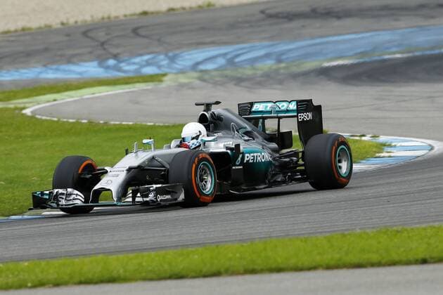 Motorsports: Trackday F1 Deutschland, Hockenheim zum großen Preis von Deutschland, Christian Danner (RTL) fährt den 2014: MERCEDES AMG PETRONAS F1 W05 HYBRID? xJuergenxTapx xHochxZweix