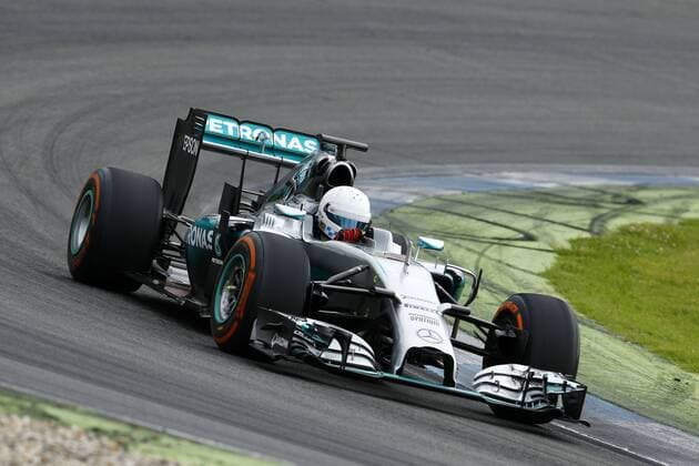 Motorsports: Trackday F1 Deutschland, Hockenheim zum großen Preis von Deutschland, Christian Danner (RTL) fährt den 2014: MERCEDES AMG PETRONAS F1 W05 HYBRID? xJuergenxTapx xHochxZweix