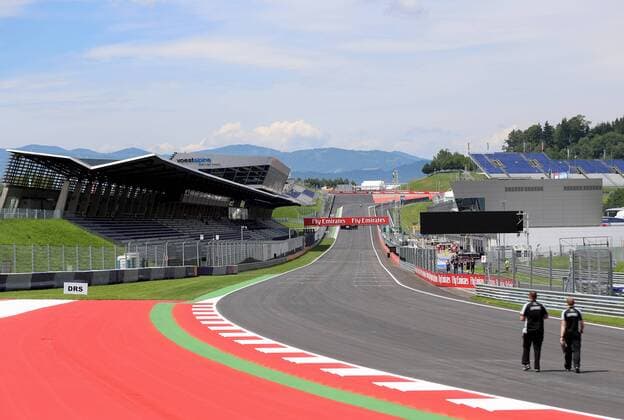 FORMULA 1 - GP of Austria 2016 SPIELBERG,AUSTRIA,30.JUN.16 - MOTORSPORTS, FORMULA 1 - Grand Prix of Austria, Red Bull Ring, preview. Image shows the Voest Alpine Wing and the start finish straight. GEPAxpictures xChristianxWalgram