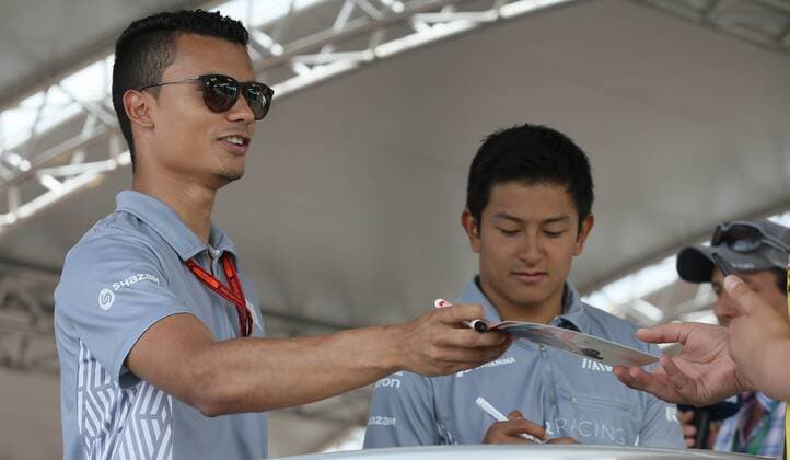 FORMULA 1 - GP of Austria 2016 SPIELBERG,AUSTRIA,30.JUN.16 - MOTORSPORTS, FORMULA 1 - Grand Prix of Austria, Red Bull Ring, preview. Image shows Pascal Wehrlein (GER Manor) and Rio Haryanto (INA Manor). GEPAxpictures xMarioxKneisl
