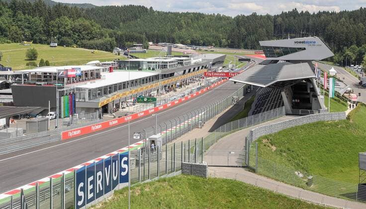 Formel 1, GP von Österreich in Spielberg FORMULA 1 - GP of Austria 2016 SPIELBERG,AUSTRIA,30.JUN.16 - MOTORSPORTS, FORMULA 1 - Grand Prix of Austria, Red Bull Ring, preview. Image shows start finish straight. GEPAxpictures xMarioxKneisl