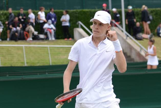 June 30, 2016 - London, England - DENIS SHAPOVALOV of Canada in his semifinal match vs. K. Raisma in the Nike Junior International Roehampton tennis tournament. Tennis 2016 - Nike Junior International Roehampton - Day 5 - ZUMAl132