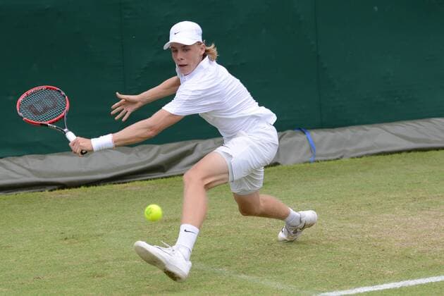 June 30, 2016 - London, England - DENIS SHAPOVALOV of Canada in his semifinal match vs. K. Raisma in the Nike Junior International Roehampton tennis tournament. Tennis 2016 - Nike Junior International Roehampton - Day 5 - ZUMAl132