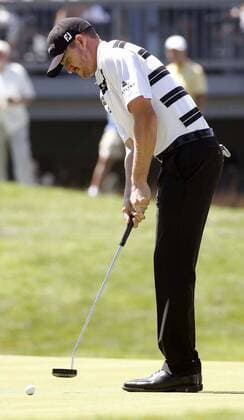 June 30, 2016 - Akron, OH, USA - Jimmy Walker narrowly misses a birdie putt on the 18th green during the first round of the Bridgestone Invitational at Firestone Country Club in Akron, Ohio, on Thursday, June 30, 2016. Bridgestone Invitational at Firestone Country Club, first round - ZUMAm67_
