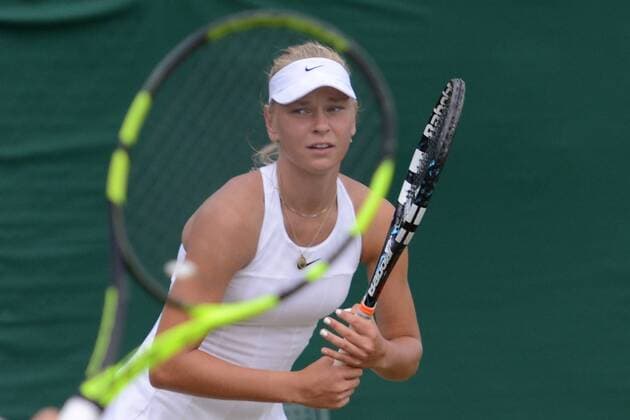 June 30, 2016 - London, England - OLESYA PERVUSHINA of Russia in the doubles semifinals in the Nike Junior International Roehampton tennis tournament. Tennis 2016 - Nike Junior International Roehampton - Day 5 - ZUMAl132