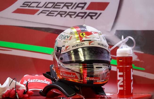 FORMULA 1 - GP of Austria 2016 SPIELBERG,AUSTRIA,01.JUL.16 - MOTORSPORTS, FORMULA 1 - Grand Prix of Austria, Red Bull Ring, free practice. Image shows the helmet of Sebastian Vettel (GER Ferrari). GEPAxpictures xChristianxWalgram